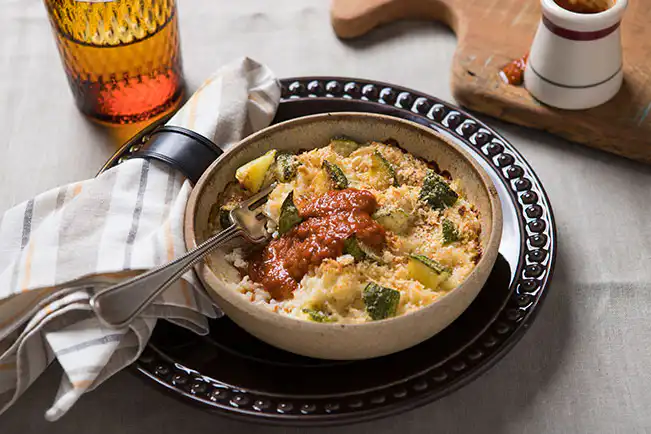 Arroz de forno gratinado