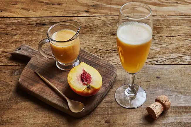Bellini com suco natural de pêssego
