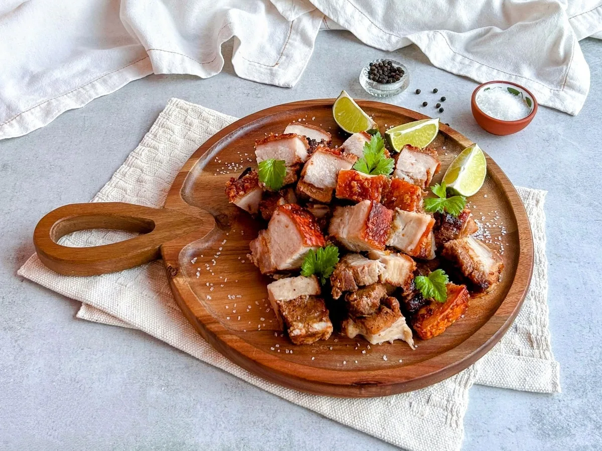 Barriga de porco na air fryer