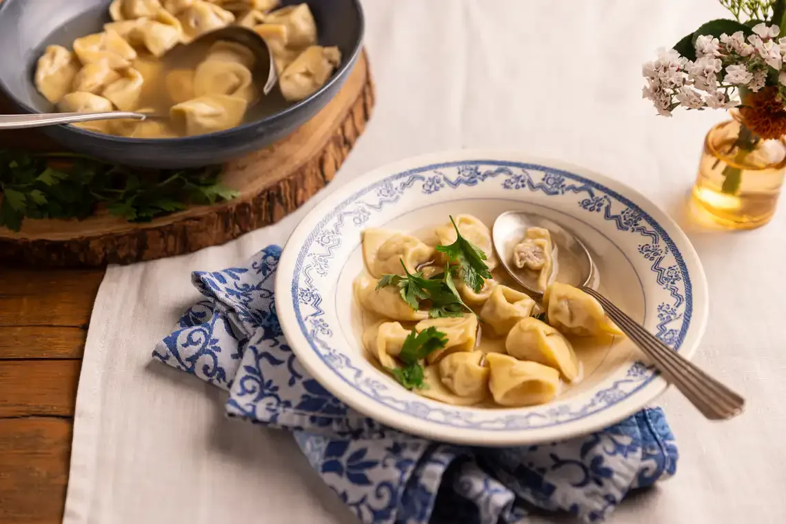 Capelete de peru in brodo (reaproveitamento)