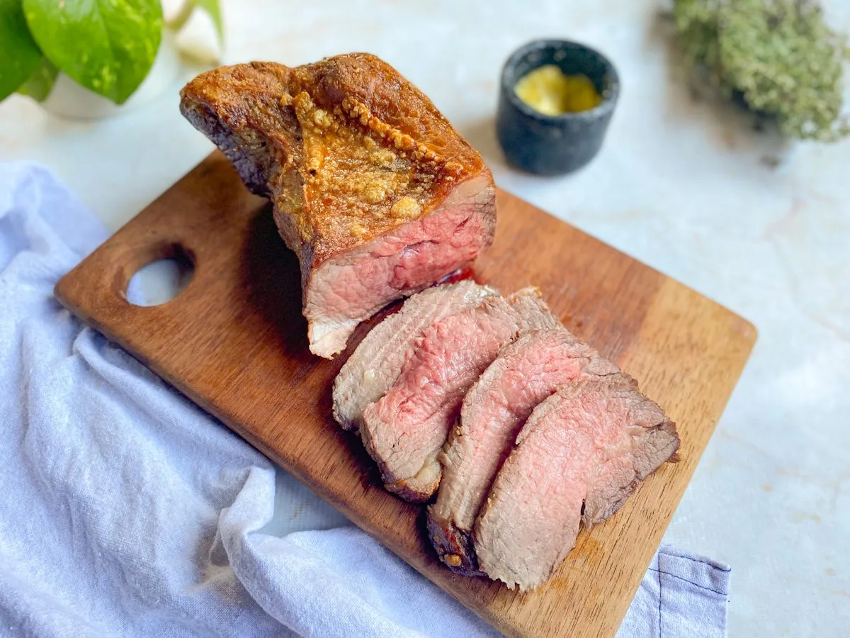 Carne assada na air fryer