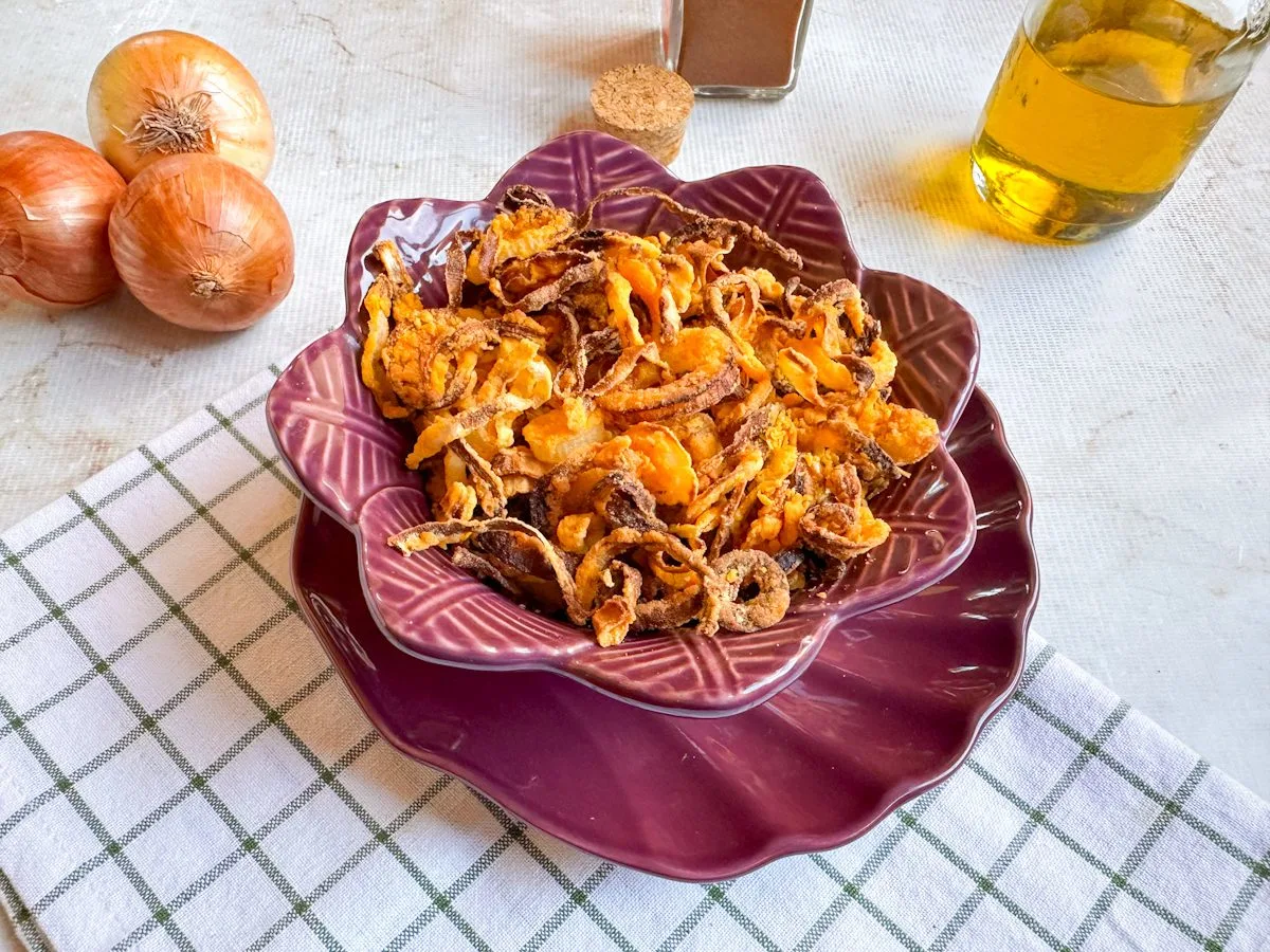 Cebola crispy na air fryer