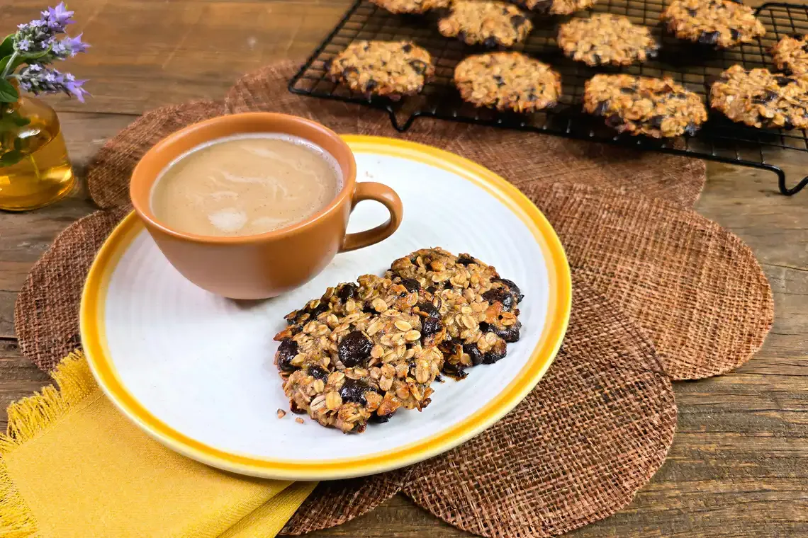 Cookie de banana com aveia e amendoim