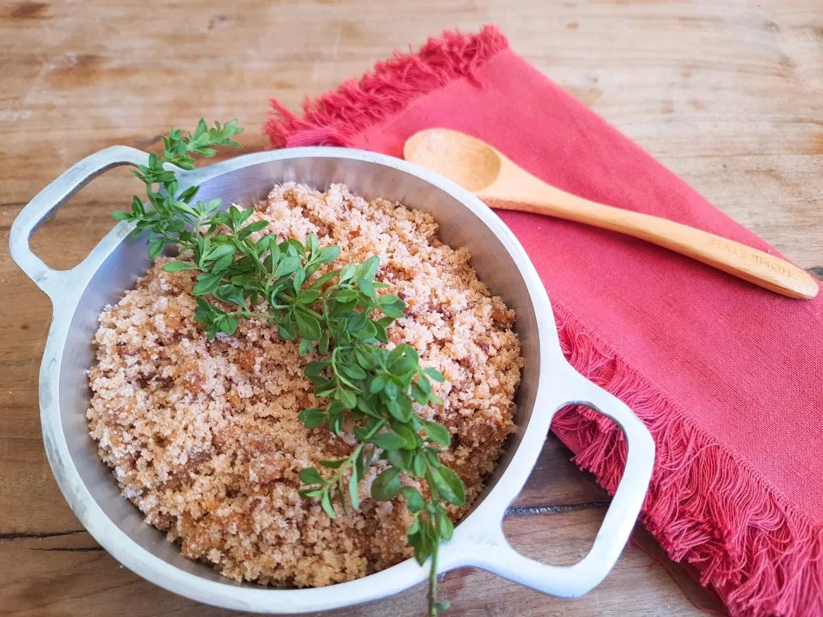 Farofa de soja crocante vegana