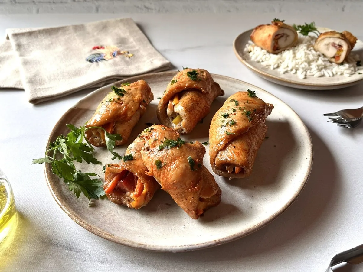 Frango à role no forno