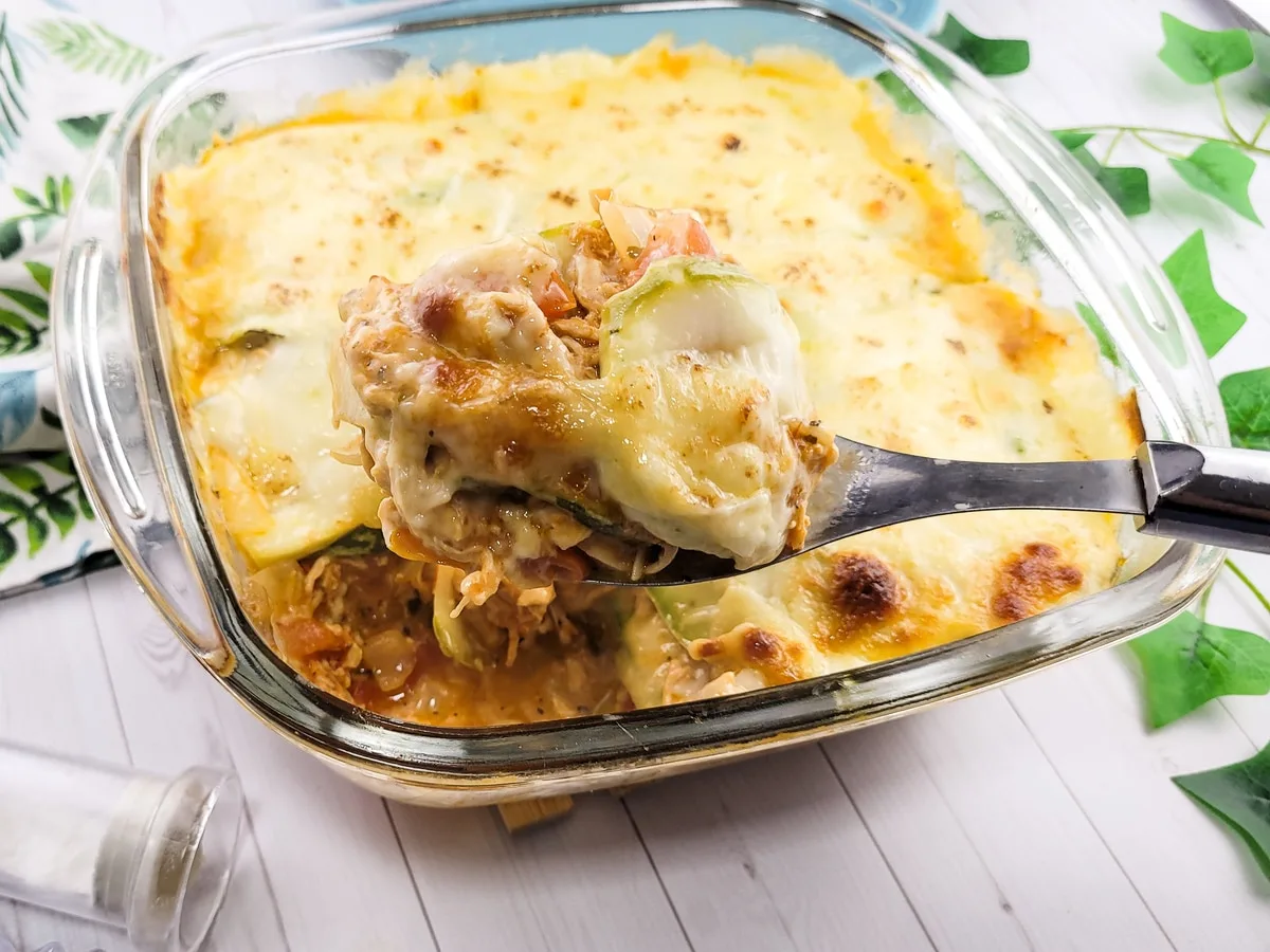 Lasanha de abobrinha com frango
