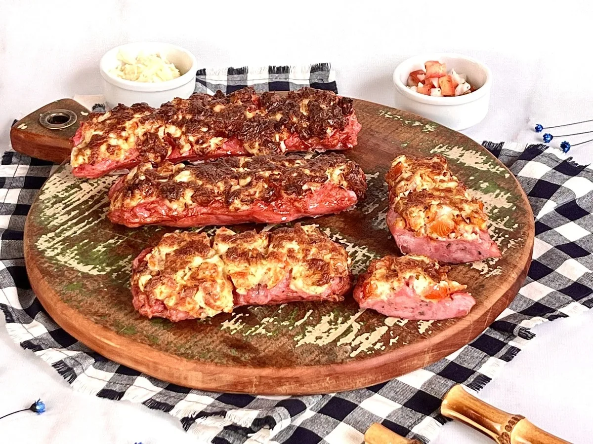 Linguiça recheada na air fryer