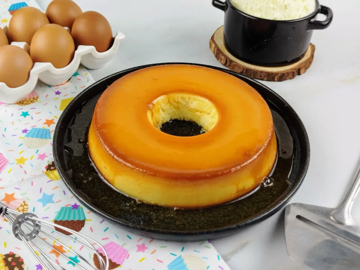 Pudim de leite em pó na air fryer