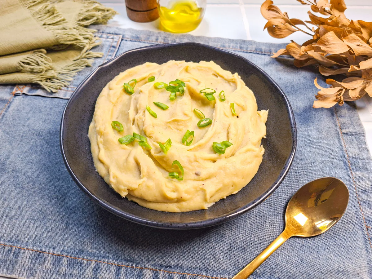 Purê de batata-doce com creme de leite