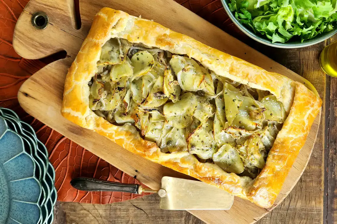 Torta de batata com sardinha