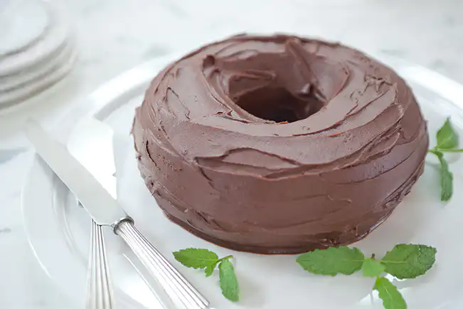 Bolo de chocolate com ganache