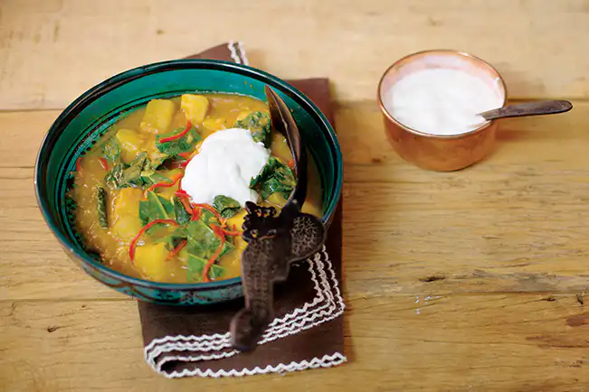 Cozido de batata-doce com couve