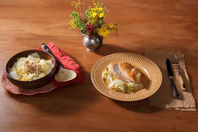 Filé de frango grelhado com acelga refogada