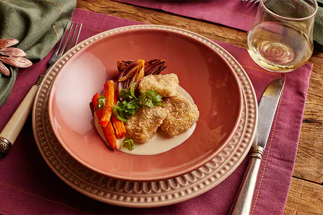 Iscas de peixe com legumes assados na Air Fryer da Rita Lobo