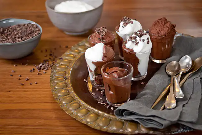 Musse de chocolate com água