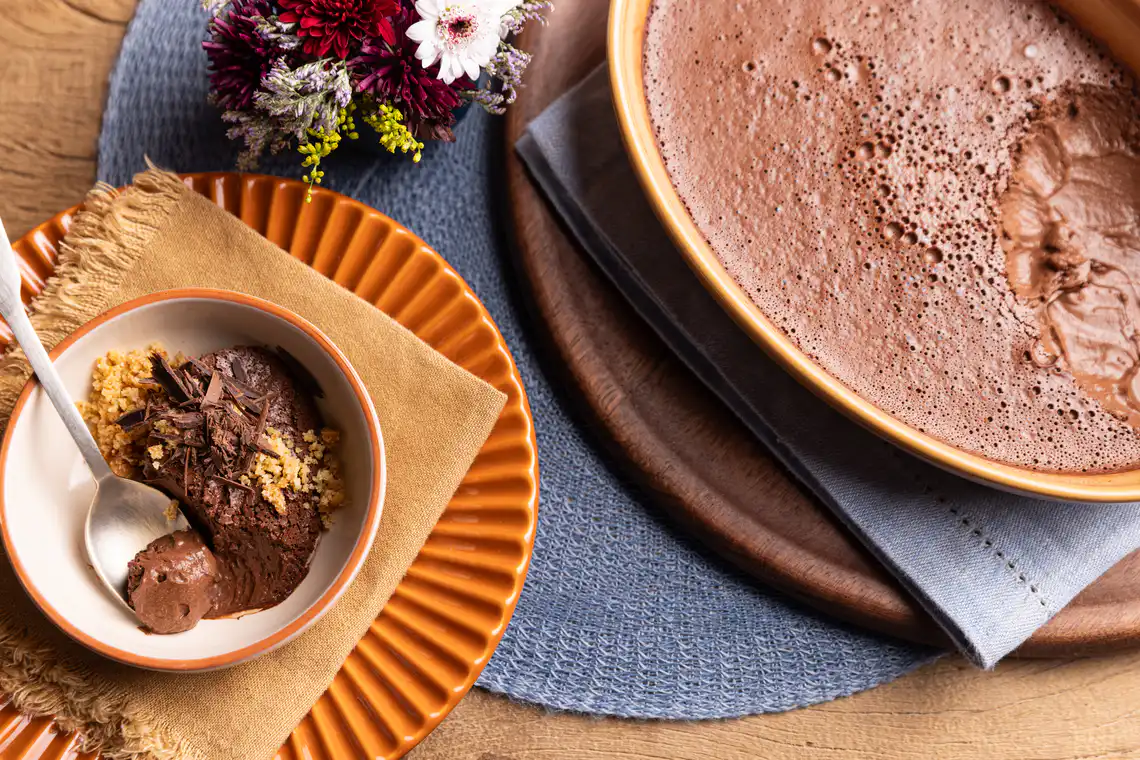 Musse de chocolate de liquidificador