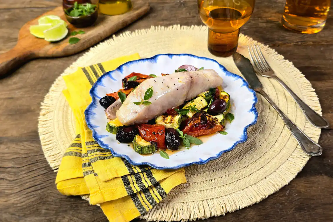 Peixe com legumes na Air Fryer Oven da Rita Lobo