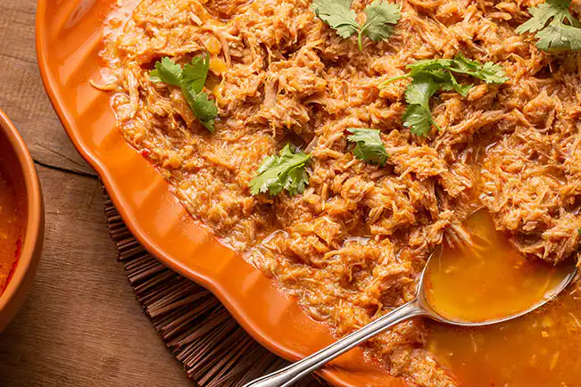 Pernil com molho de abacaxi e pimentão na pressão