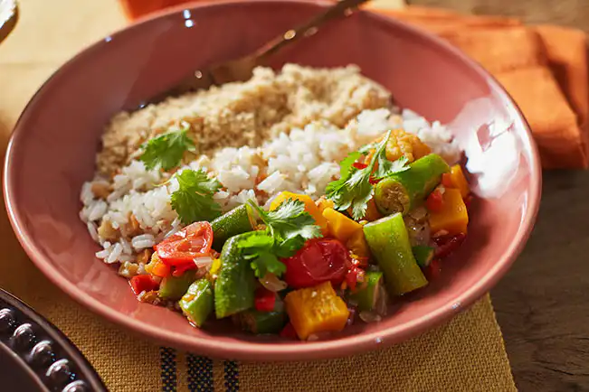 Quiabada com abóbora e couve-flor