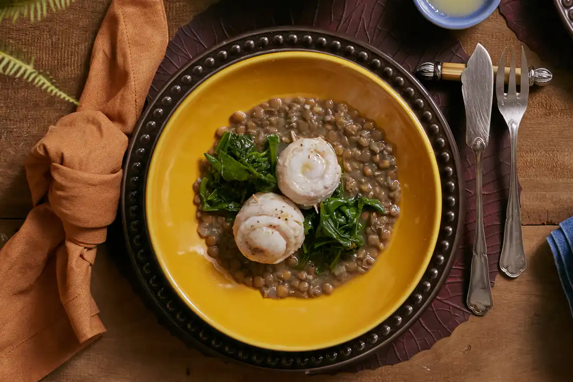 Roseta de peixe no papilote