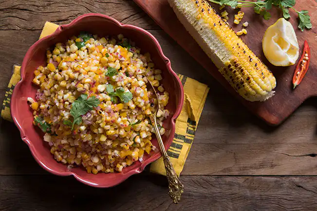 Salada de milho grelhado