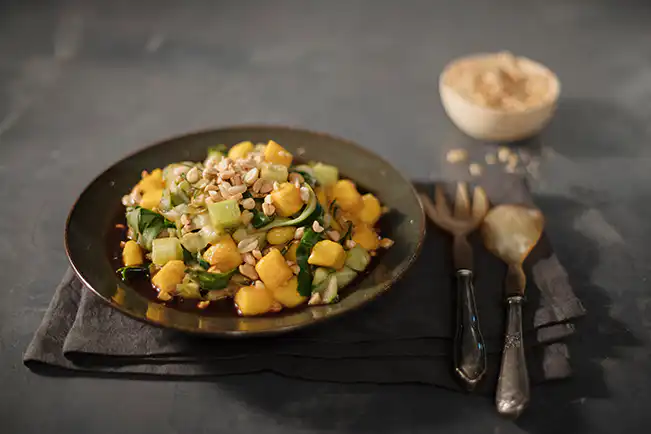 Salada de pepino com manga
