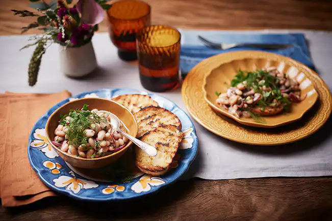 Salada italiana de feijão-branco