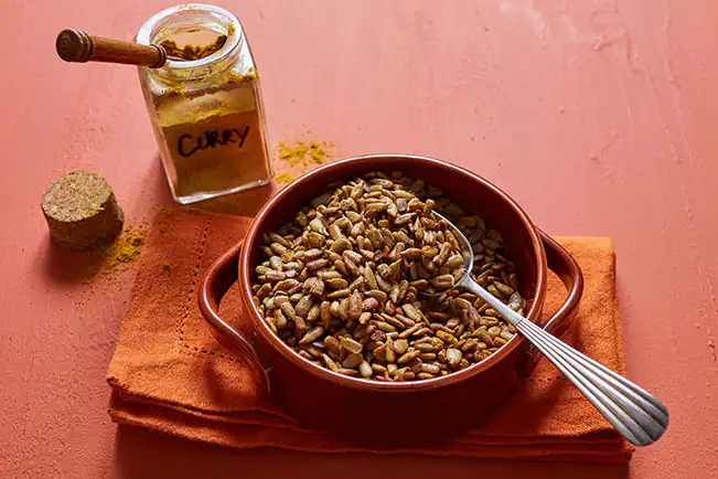 Semente de girassol temperada