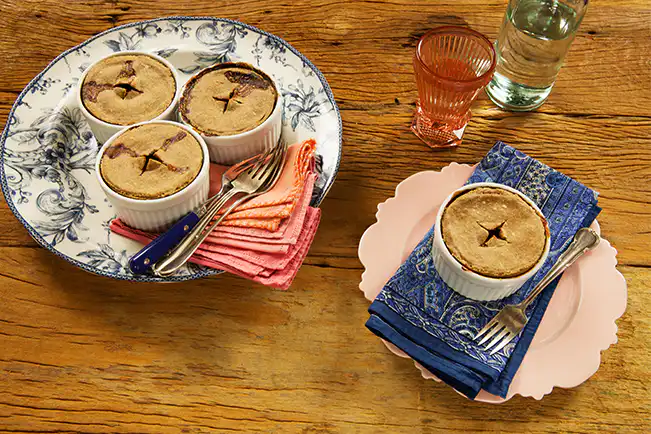 Torta integral de frango com espinafre